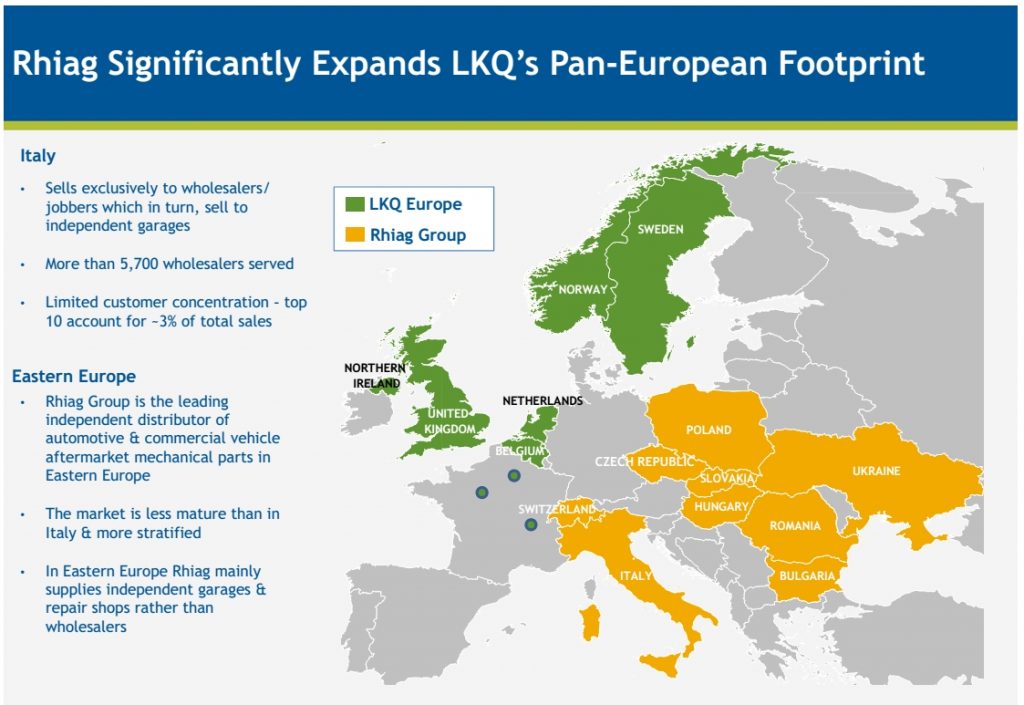 Carte 2 - implantations européennes fin décembre 2015 (source: LKQ Corp.)