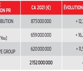 Chiffres filiales distribution 2021 - TOP 100 2022