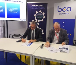 Jean Prévost, P-DG de BCA Expertise, et Patrick Poincelet, président des Recycleurs de Mobilians, ont signé le texte le 18 octobre dernier.