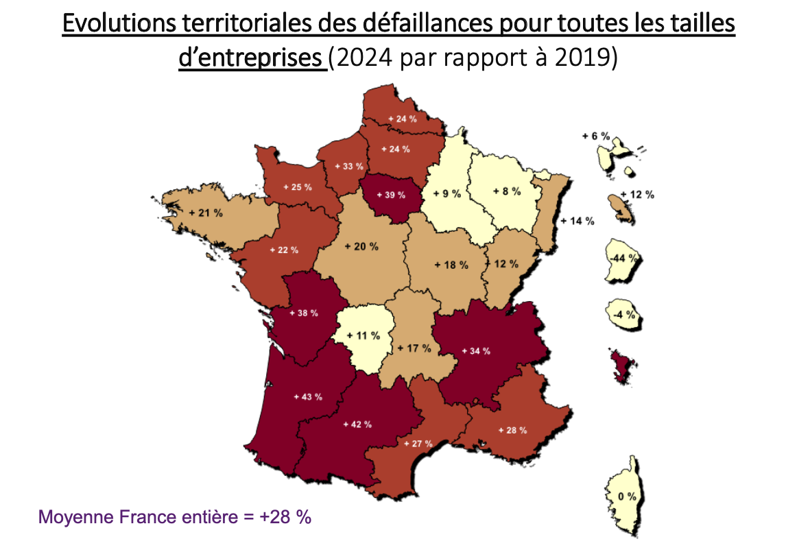 Name DÉFAILLANCES ENTREPRISES par régions 2024 BPCE