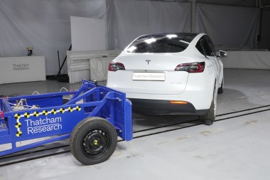 Mega cast image 40 deg rear impact setup