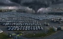 Parc véhicules et orage